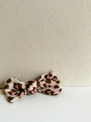 Leopard baby bow